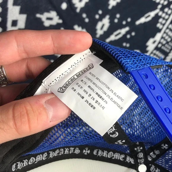 Chrome Hearts ★ AUTHENTIC Blue / Wh / Rd Trucker Hat - Picture 8 of 12